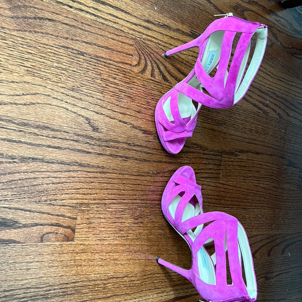 Jimmy Choo fuchsia suede heels